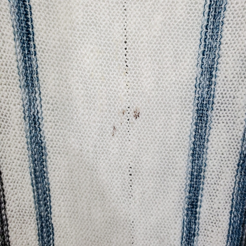 Torrid Striped Knit Fringed Vest Waterfall Front Cream Red Blue Sz 4 Pre-Owned - Picture 8 of 12